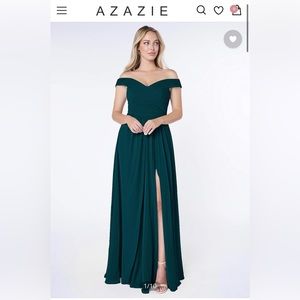 Azazie. Pine Audrianna bridesmaid dress